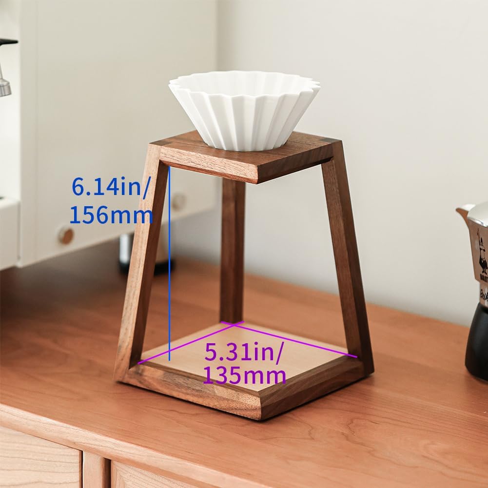 watchget Pour Over Coffee Station Coffee Dripper Stand Wooden Drip